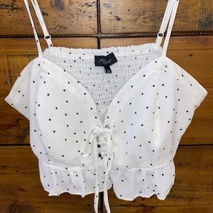 Never worn boutique polka dot top